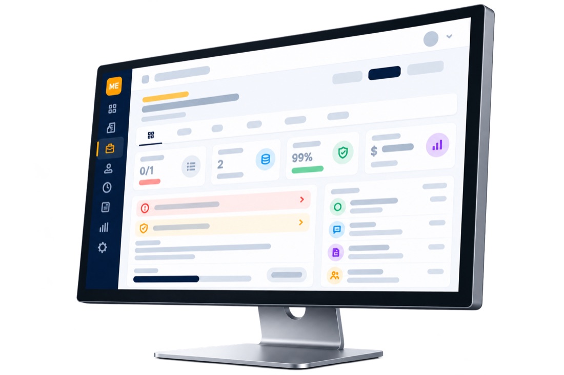 Illustration of the Argis Labs workspace dashboard, showing asset alerts, coverage stats, and recent activity