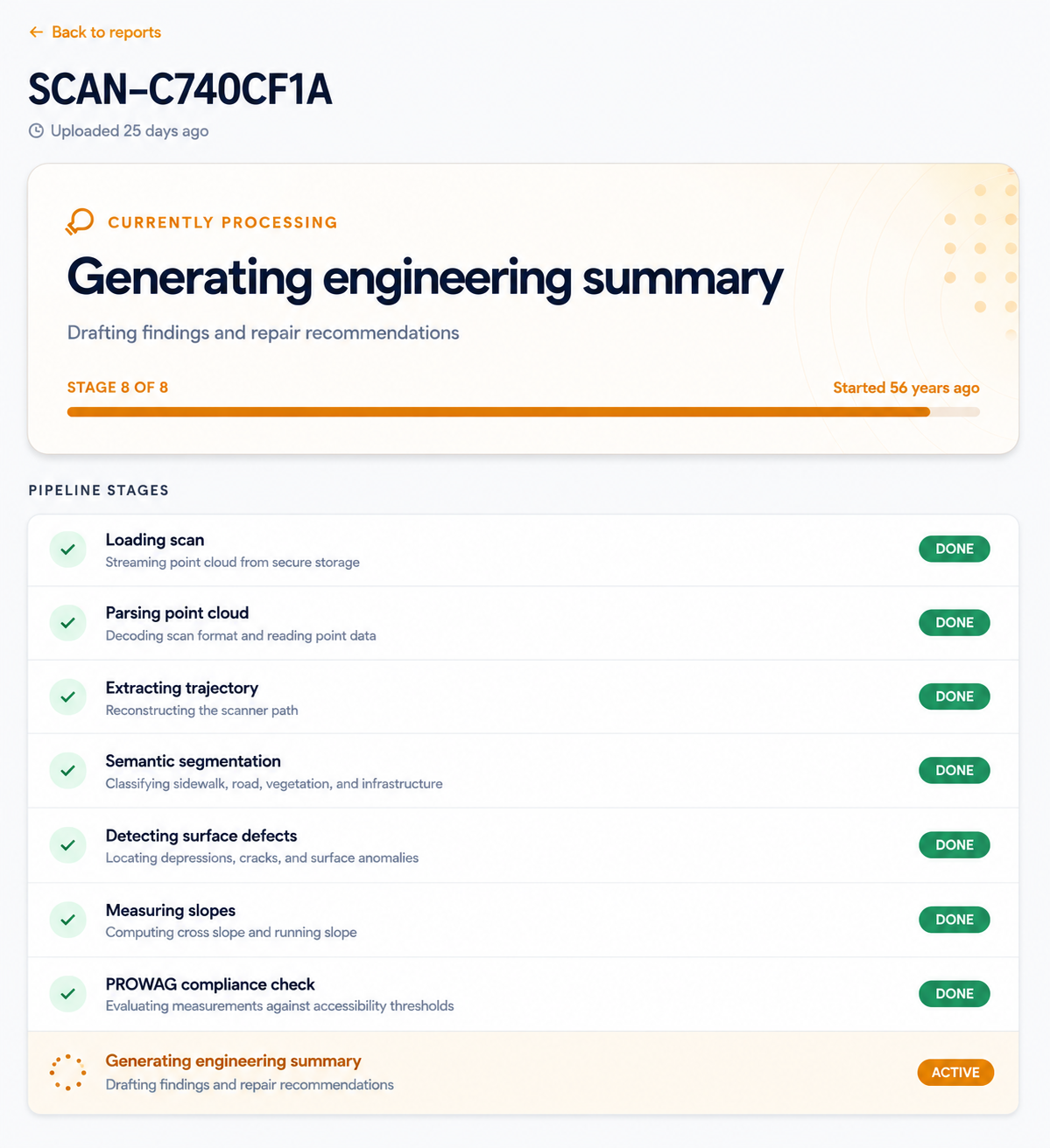 Argis platform: PROWAG compliance across criteria with every detected defect ranked by severity